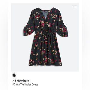 41 Hawthorn Claira Tie Waist Dress with 3/4 sleeves